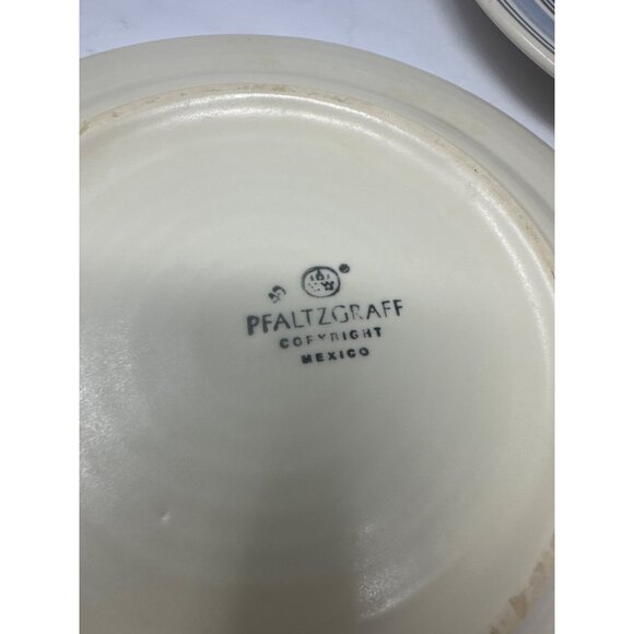 Pfaltzgraff Rio Blue Swirl Salad Plates Set Of 4 - 8.5" Ceramic Dinnerware - Picture 4 of 5
